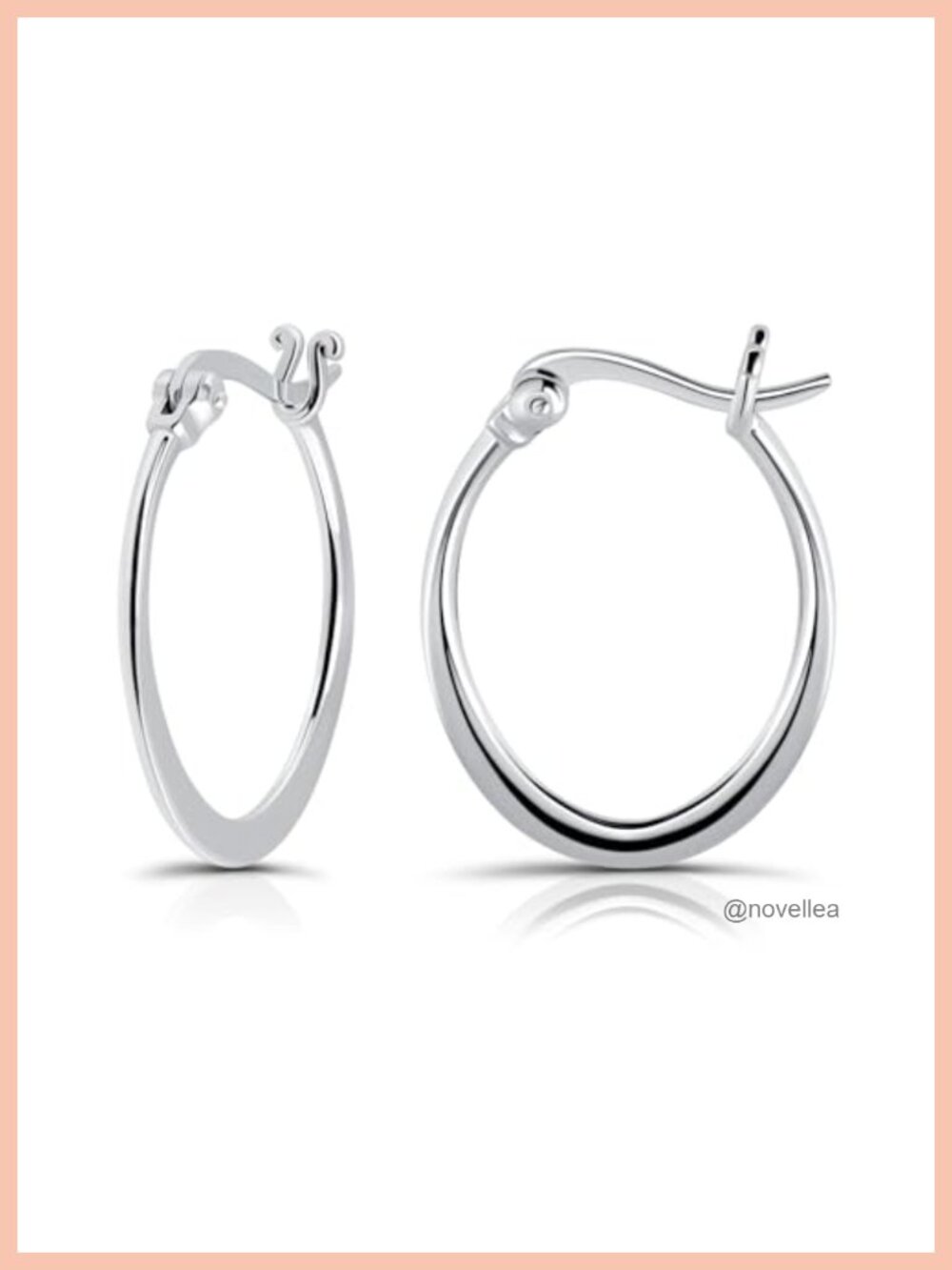 925 Sterling Silver Oval Flat Hoop Earrings Lightweight Hypoallergenic Jewelry